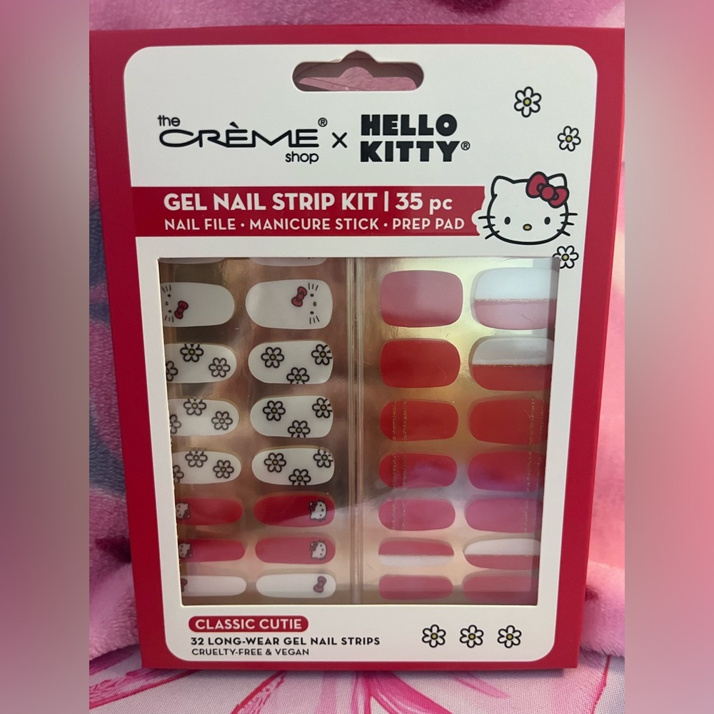 The Crème Shop x Hello Kitty Gel Nail Strip Kit - Pink and White